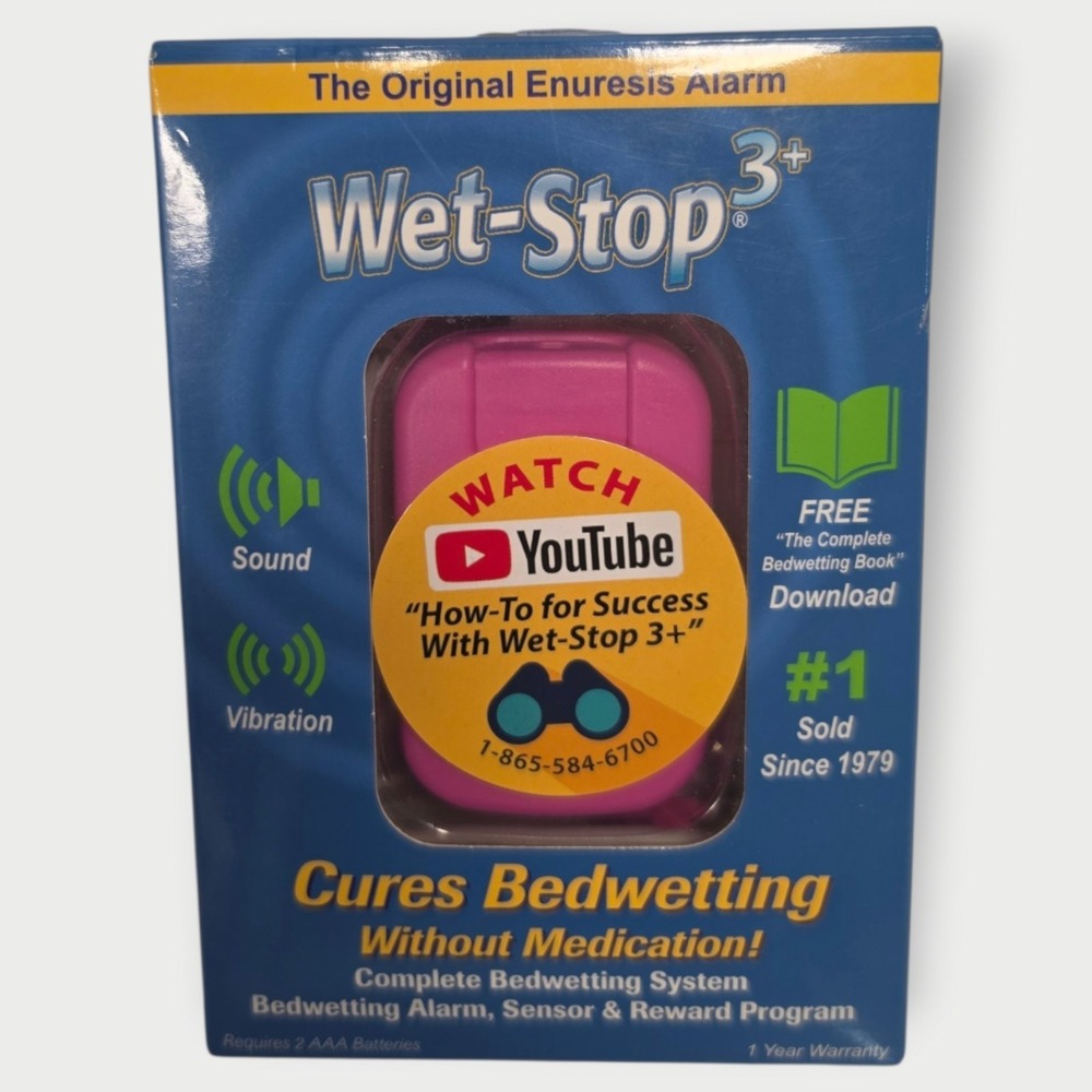 Wet-Stop 3 PINK Bedwetting Enuresis Alarm with Loud Sound and Strong Vibrations